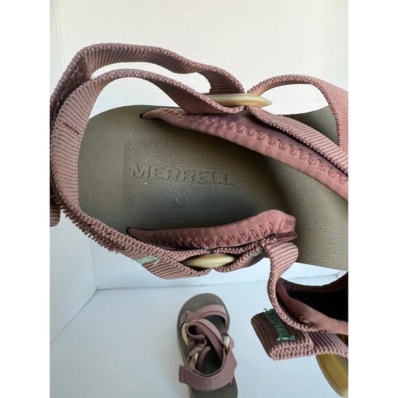 Merrell Comfort Pink Leather Buckle Strap Casual Sporty Slide Sandals Sz 7 - Picture 11 of 13